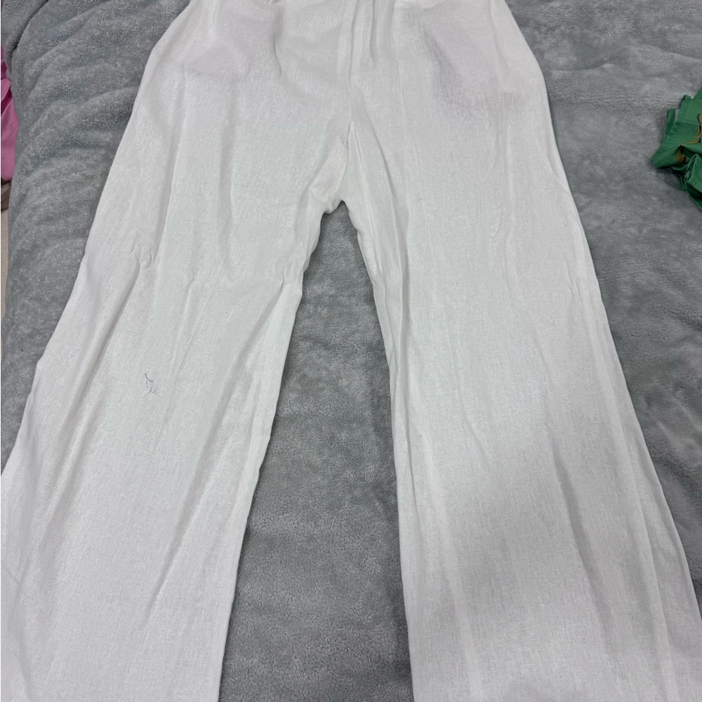 Zara Cream Linen Trousers